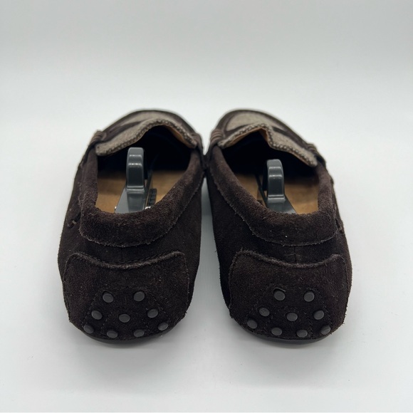 Polo Ralph Lauren Brown Tan Wes II Suede-Tweed Slip On Driver Men's Size 10D - Picture 5 of 10